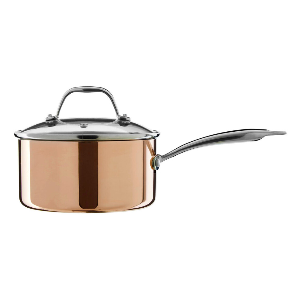 Minerva 18cm Saucepan, Warm Copper Finish