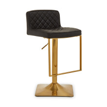 Premier Housewares Baina Black And Gold Bar Stool With Square Base