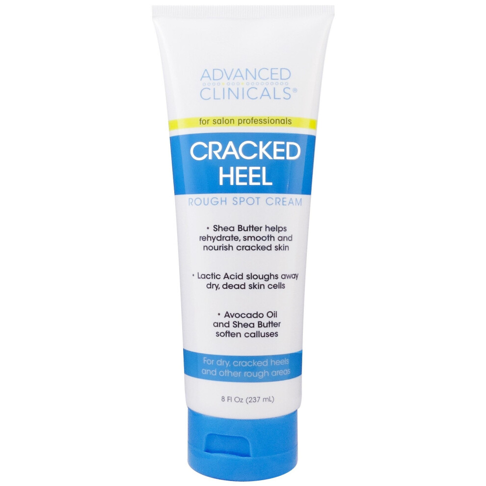 Advanced Clinicals Cracked Heel Rough Spot Cream, 8 Fl Oz (237 Ml)