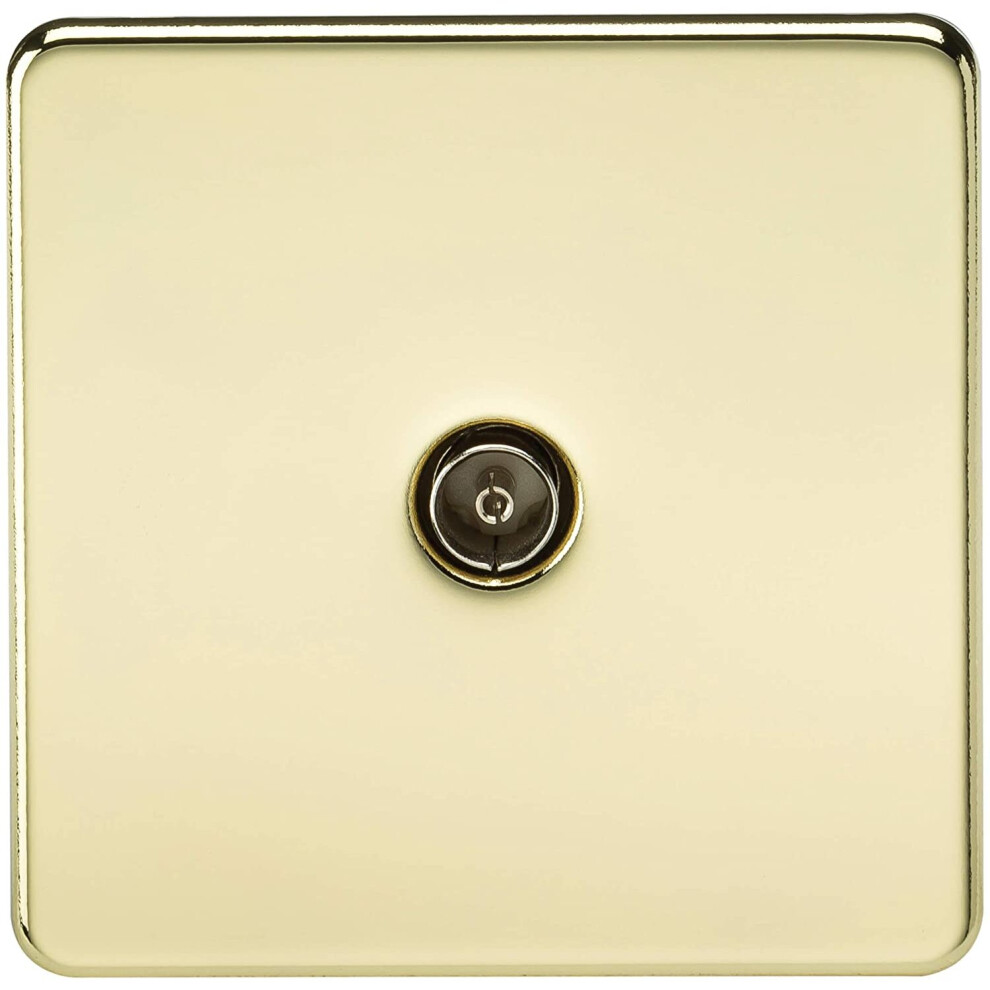 Knightsbridge Sf0100pb (Non-Isolated) Screwless 1-Gang Tv Outlet, Polished Brass 5055832900634