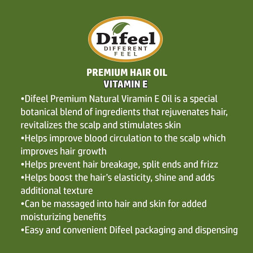 Difeel Premium Φυσικό Λάδι Μαλλιών - Λάδι Βιταμίνης Ε 7.1 ουγκιών 1