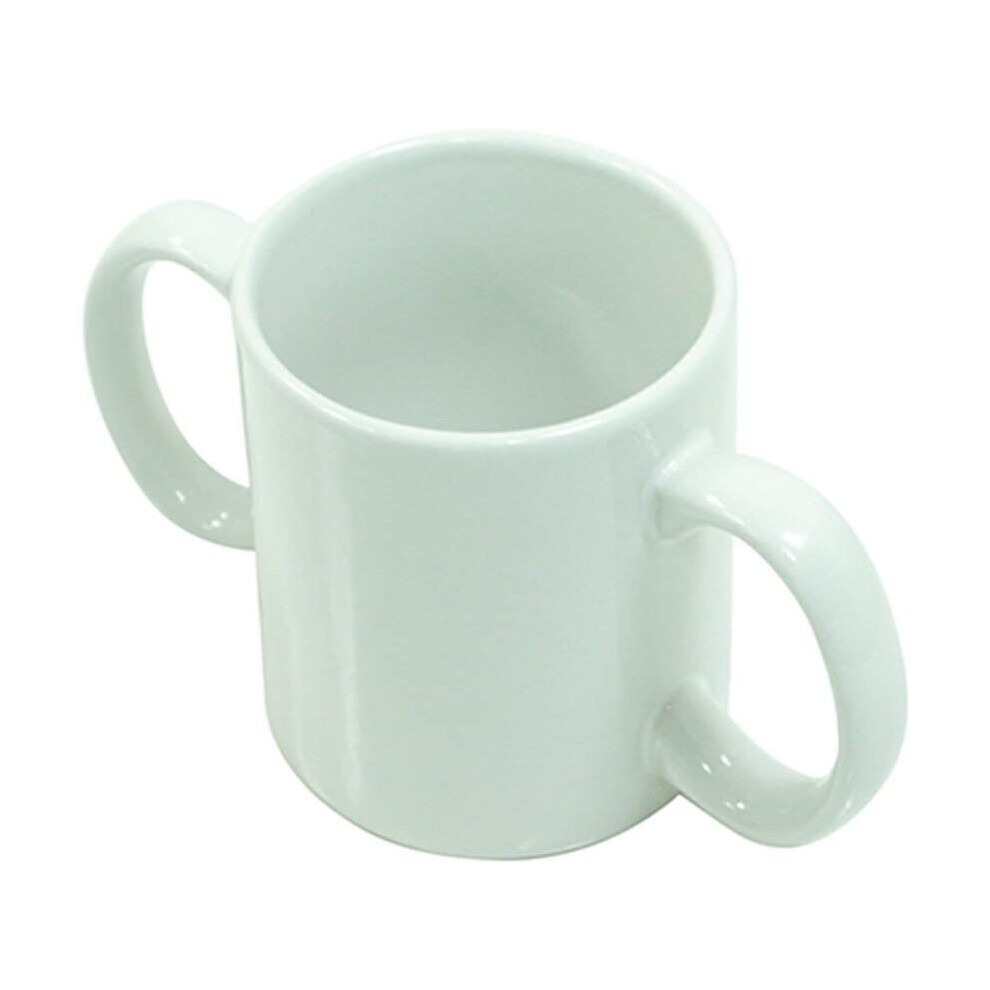 Aidapt Two Handled Ceramic Mug Ideal for Users with Weak Grip/Parkinsons (White)