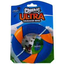 Chuckit! Ultra Squeaker Dog Rubber Ring Erratic Bounce, Zig-Zags & Hops With Squeak Interactive Fetch Play