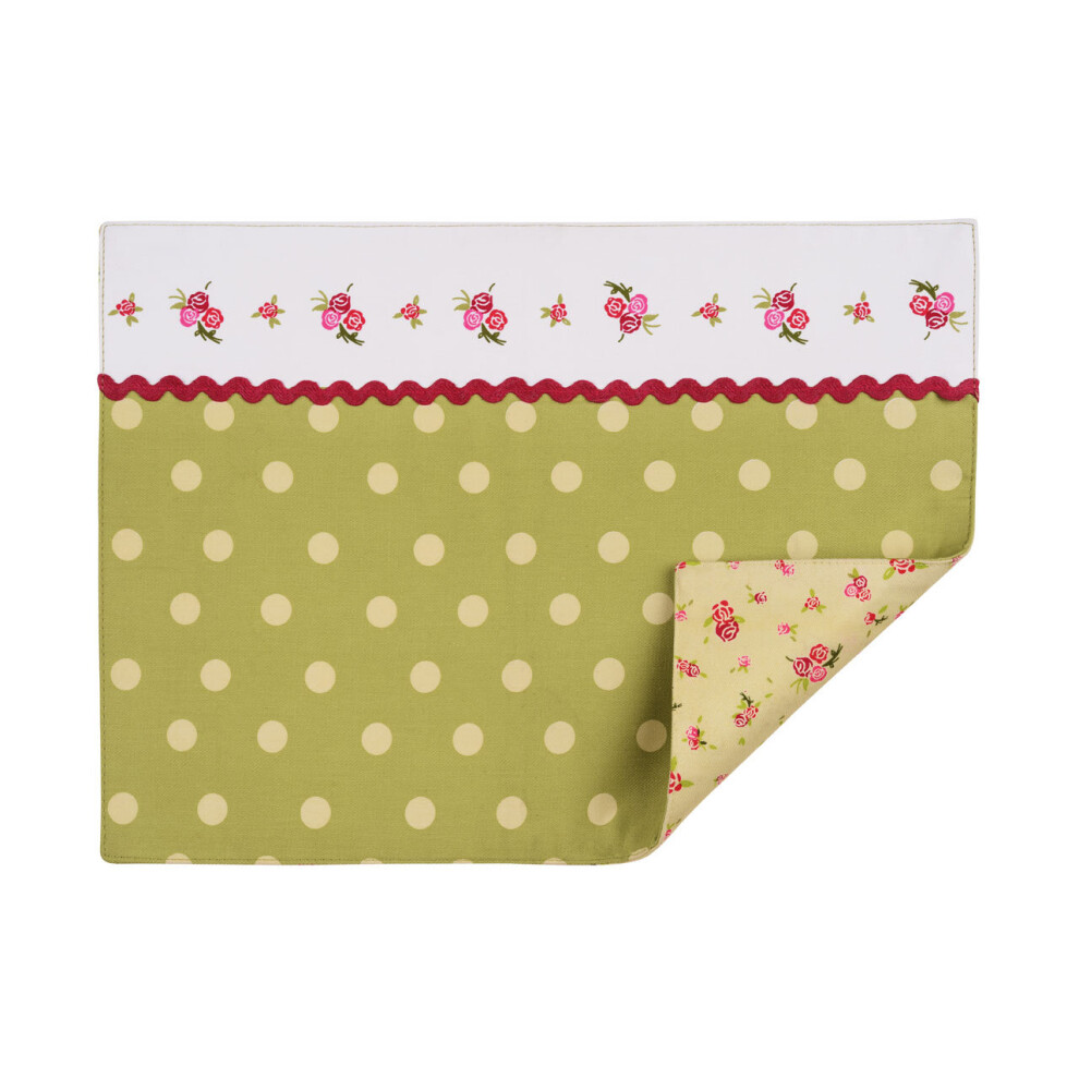 Premier Housewares Practical Set Of Four Rose Cottage Placemats, Stylish Placemats Set Of 4, Reversible Placemats For Table