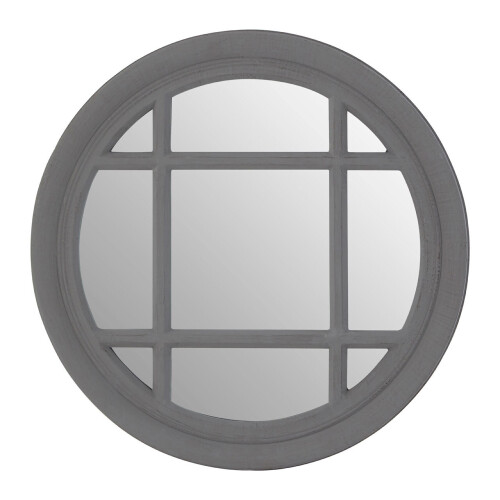Premier Housewares Premier Housewares Flat Wood Round Grey Wall Mirror