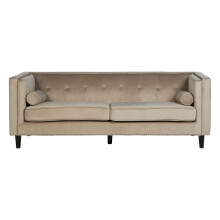 Premier Housewares Felisa 3 Seat Mink Velvet Sofa