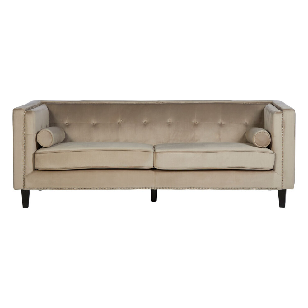 Premier Housewares Felisa 3 Seat Mink Velvet Sofa