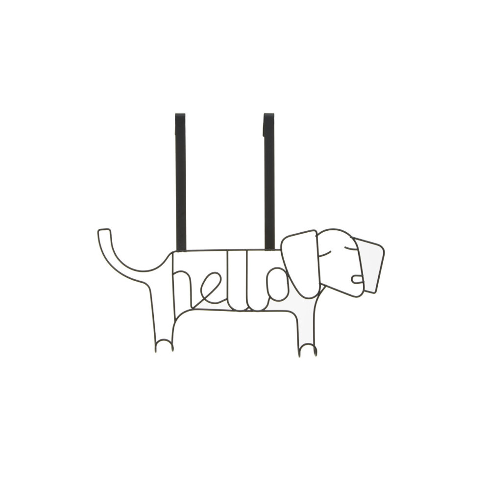 Premier Housewares Stylish Design Sausage Dog Hanger, Versatile Storage Over Door Hooks, Sturdy Hanging Hooks For Store Black