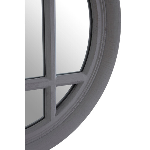 Premier Housewares Premier Housewares Flat Wood Round Grey Wall Mirror 2