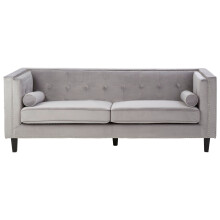 Premier Housewares Felisa 3 Seat Grey Velvet Sofa