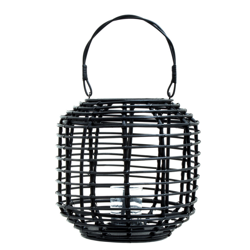 Premier Housewares Sleek And Sturdy Candle Holder, Sustainable Rounded Candle Holder, Contemporary Candlestick Holder Black