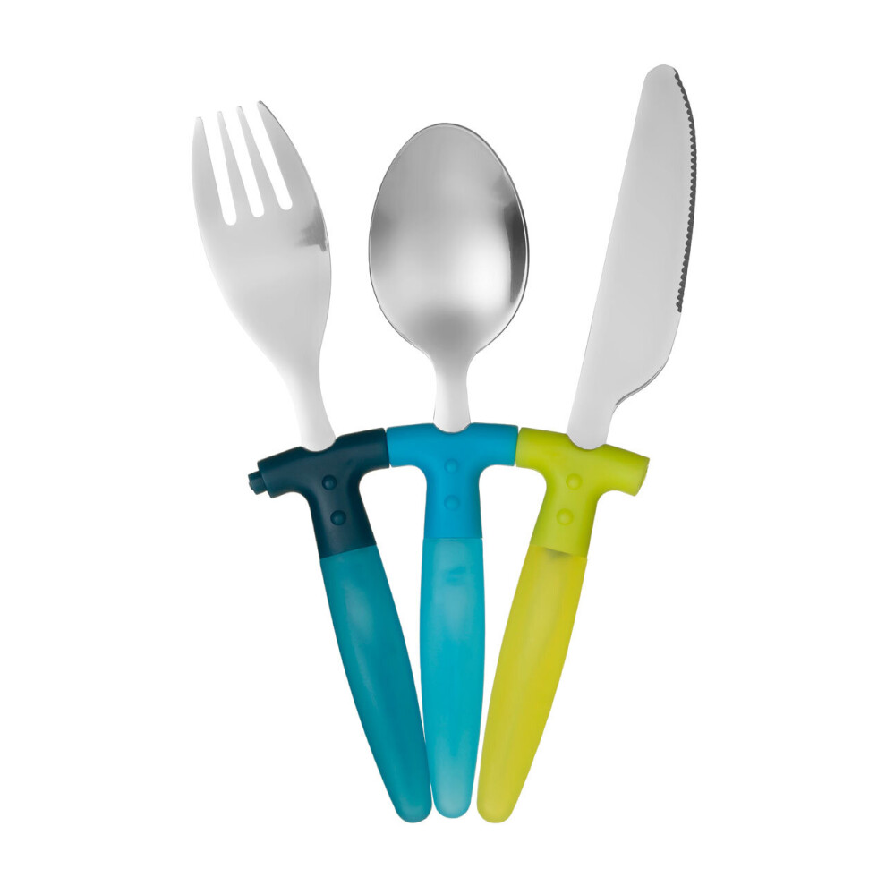 Children 3Pc Cutlery Set, Stainless Steel Cutlery with Plastic Handles, Plastic Handle Cutlery Set