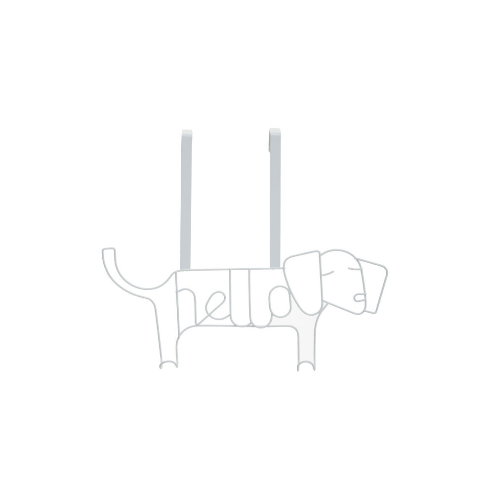 Premier Housewares Versatile Design Sausage Dog Hanger, Stylish Storage Over Door Hooks, Sturdy Hanging Hooks For Store White