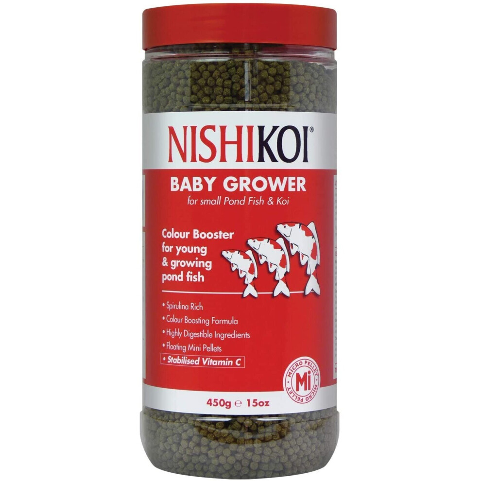 Nishikoi Baby Grower Colour Booster Food for Koi/Pond Fish - Micro Pellets - 450g