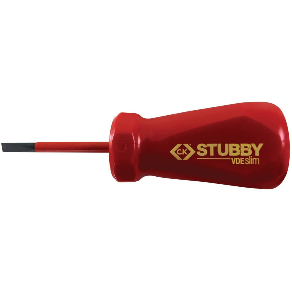 C.k T48344-055 Stubby Vde/1000V Slim Screwdriver Slotted 5.5 Mm, Red 5013969960969