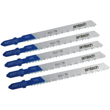 Amtech M1618 Aluminium Jigsaw Blade Set, Set of 5 Pieces