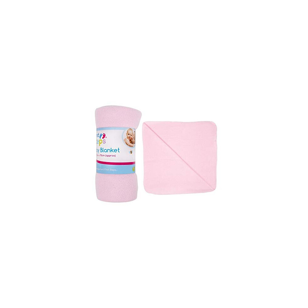 First Steps Baby Blanket 70X70cm (Pink) Pink Fs