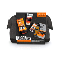 L'Oreal Men Expert Gift Set for Men, Hydra Energetic Fully Charged Washbag: Shower Gel, Moisturiser for Men, Sheet Face Mask and Face Wash