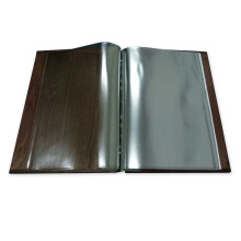 (No, Yes) Wooden Menu Holder Cover A4 Engraving Hinges