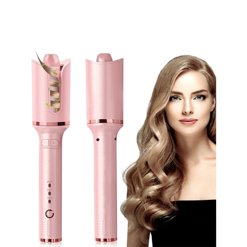 (white) Automatic Hair Curler 360 Rotating Waves Ceramic Curling Iron Wand