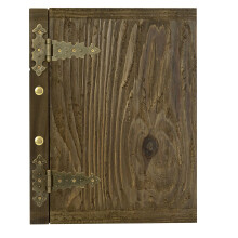 (No, No) Wooden Menu Holder Cover A4 Engraving Hinges