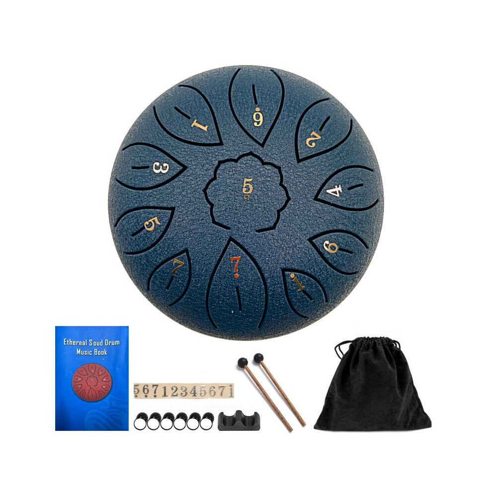 (Navy Blue) 11 Tone 6 Inch C Tone Steel Tongue Drum Musical Instruments