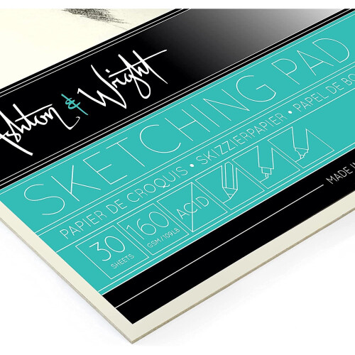 Ashton and Wright - A4 Classic Ivory Sketching Pad - 160gsm Paper - 30 Sheets - Pack of 2 1
