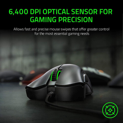Razer Razer DeathAdder Essential Gaming Mouse: 6400 DPI Optical Sensor - 5 Programmable Buttons - Mechanical Switches - Rubber Side Grips - Classic Black 1