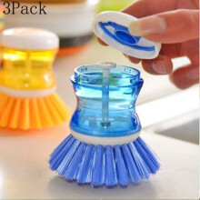 3Pack Kitchen Washing Utensils Pot Dish Brush With Washing Up Liquid Dispenser Wash Pot Brush- Send At Random
