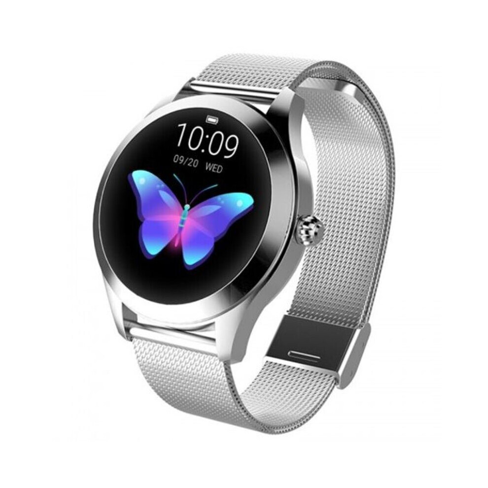 Kw10 Smart Watch Silver Steel Strap