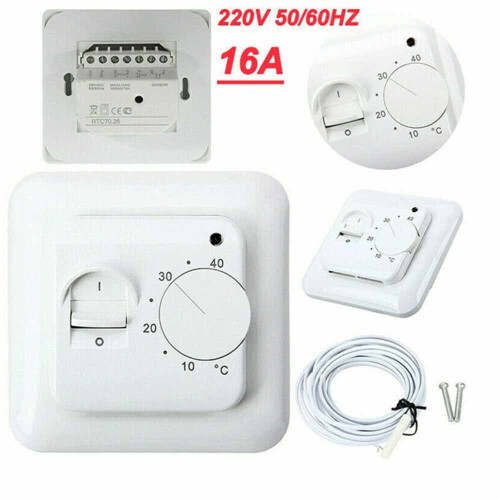 16A Electric UnderFloor Heating Thermostat Control Switch+ Floor Sensor 1
