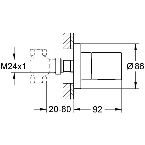 Grohe GROHE 19470000 | Grohtherm 3000 Cosmopolitan Control Trim 1