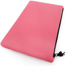 Faux Leather/Leather Look Pencil Case - Pastel Pink - by Fat Belly Fish - Large