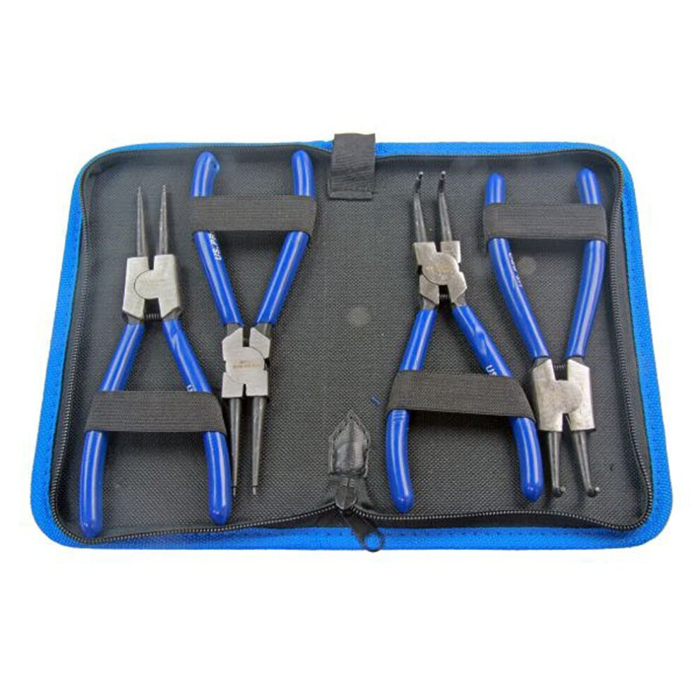 Bergen US PRO Professional 4pc 7 inch Circlip Pliers Internal External Set in Canvas Case B2064