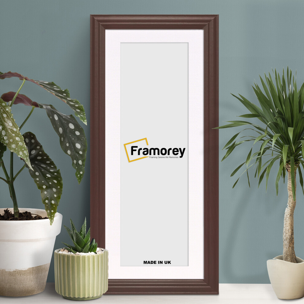 (Mahogany With White Mount, 24x9" Pic (28x13" Frame)) Panoramic Size Mahogany Picture Frame / LW Style Wall Art Frame / Modern Photo Frames With Multi-image-OPC-P8YXGMG-NEW