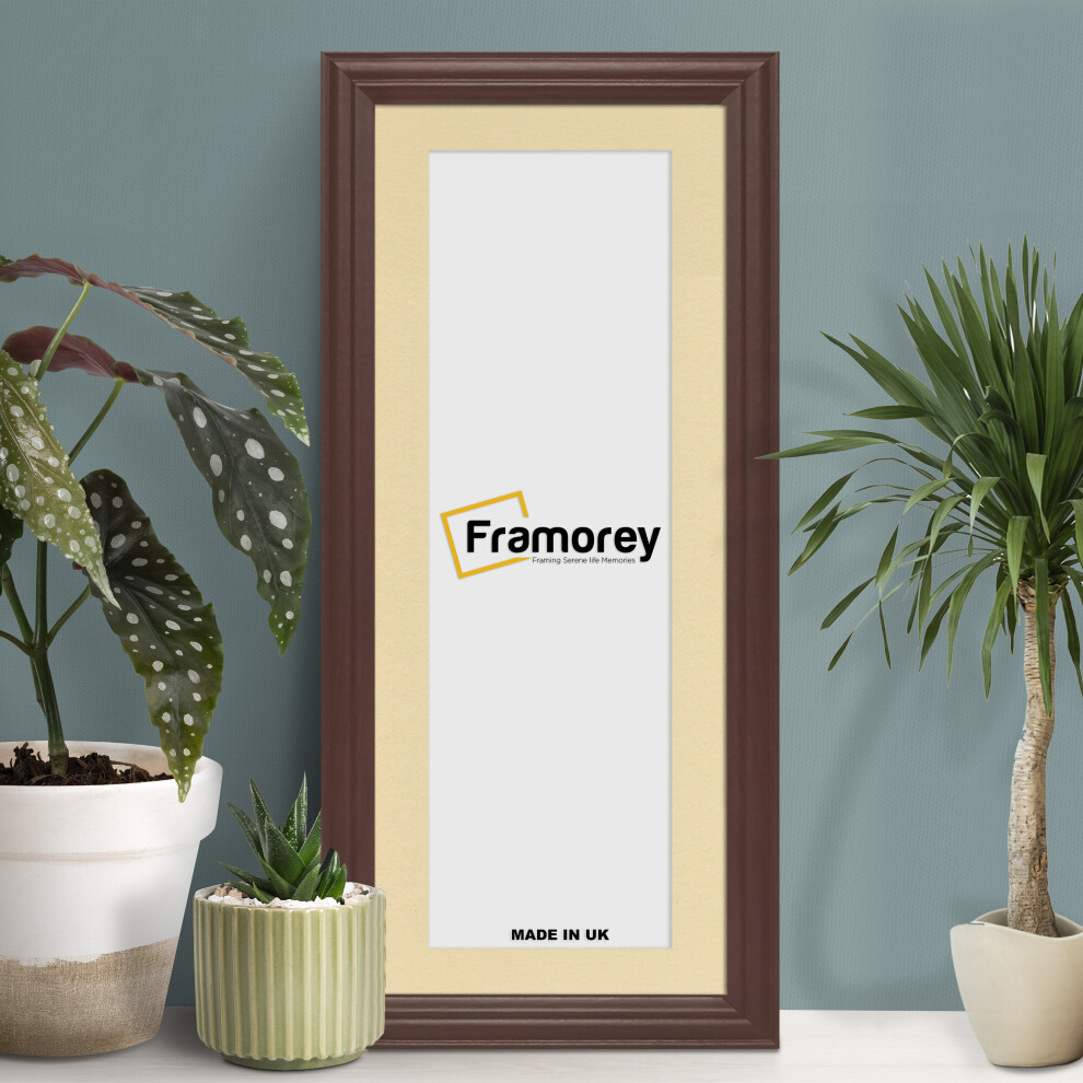 (Mahogany With Ivory Mount, 24x10" Pic (28x14" Frame)) Panoramic Size Mahogany Picture Frame / LW Style Wall Art Frame / Modern Photo Frames With Mult-image-OPC-P8YXGPF-NEW