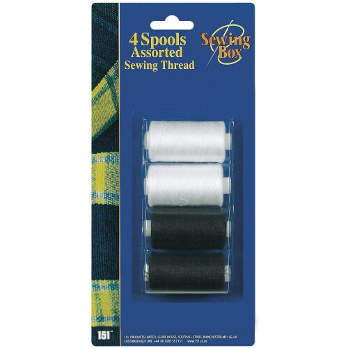 Sewing Thread Black and White 4pk