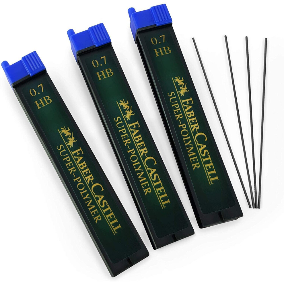 Faber-Castell Super-Polymer Refill Leads - 0.7mm HB - 3 Tubes - 36 Leads