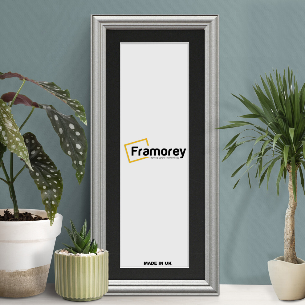 (Silver With Black Mount, 24x10" Pic (28x14" Frame)) Panoramic Size Silver Picture Frame / LW Style Wall Art Frame / Modern Photo Frames With Multicol-image-OPC-P8YXGD5-NEW