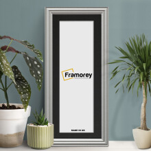 (Silver With Black Mount, 16x9" Pic (20x13" Frame)) Panoramic Size Silver Picture Frame / LW Style Wall Art Frame / Modern Photo Frames With Multicolored Mount