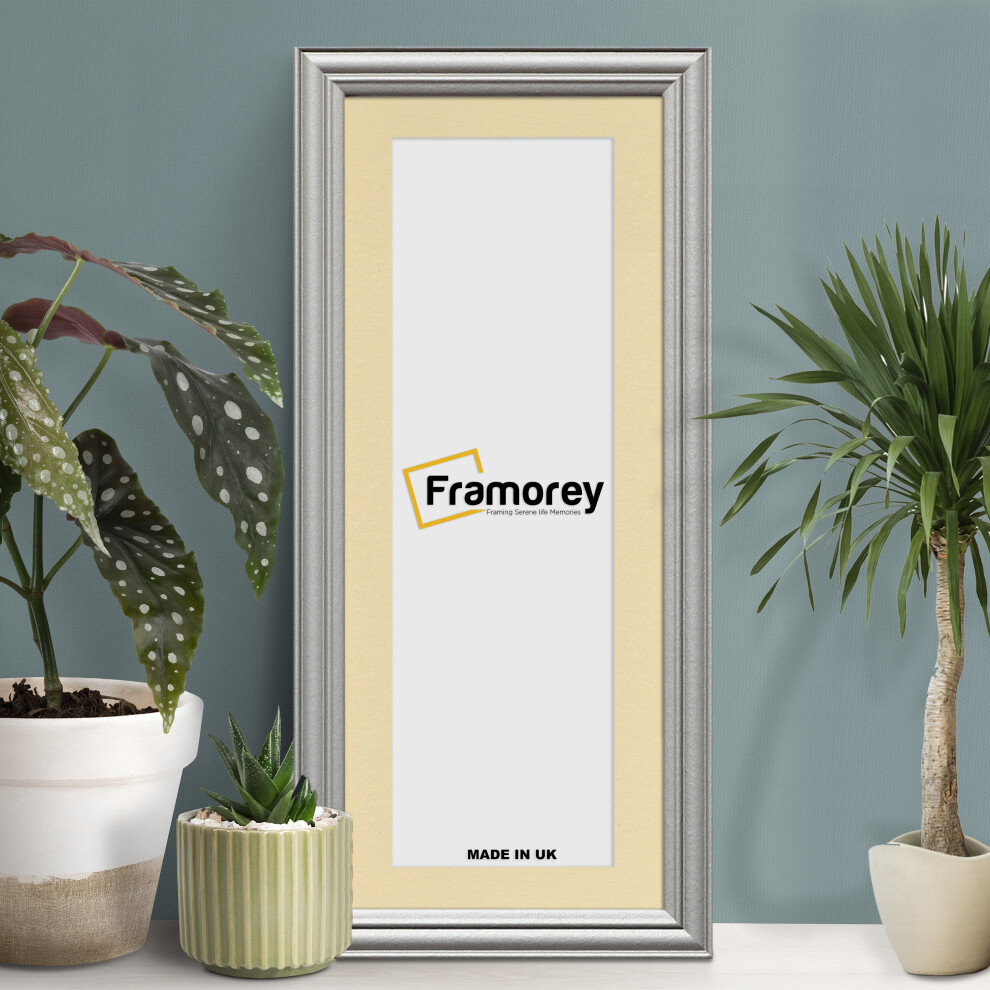 (Silver With Ivory Mount, 16x9" Pic (20x13" Frame)) Panoramic Size Silver Picture Frame / LW Style Wall Art Frame / Modern Photo Frames With Multicolo-image-OPC-P8YXGGN-NEW