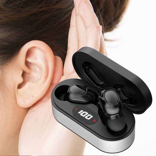 1Pair Digital Rechargeable Hearing Aids In-Ear Invisible Sound Voice Amplifier