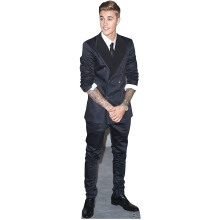 STAR CUTOUTS SC1152 Justin Bieber (Smart Suit and Smile) Life Size Cardboard Free Mini Cutout, Multi-Colour
