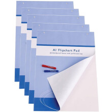 VIZ-PRO Standard Easel Pads, A1 Flipchart Paper Pad, 25-Sheets/Pad, 5-Pads/Pack