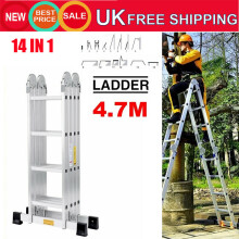 15.4FT 14 in 1 Combination Aluminium Folding Ladder Multi Purpose Step