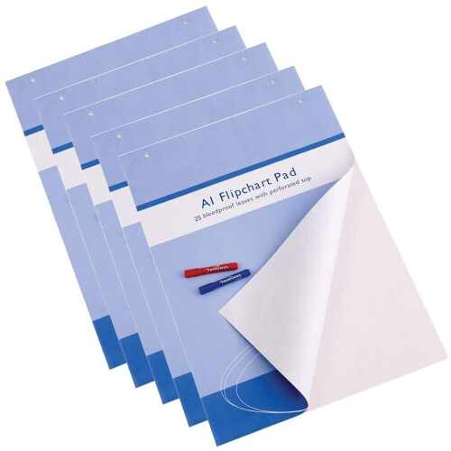 VIZ-PRO Standard Easel Pads, A1 Flipchart Paper Pad, 25-Sheets/Pad, 5-Pads/Pack 1