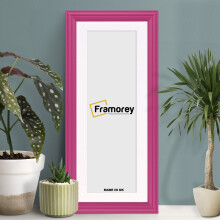 (Pink With White Mount, 28x16" Pic (32x20" Frame)) Panoramic Size Pink Picture Frame / LW Style Wall Art Frame / Modern Photo Frames With Multicolored Mount