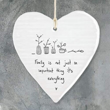 East of India Hanging Heart Gift Family Is Everything