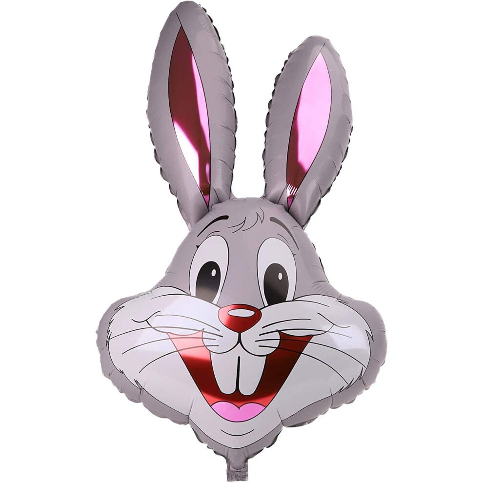 ToylandÂ® 37" Rabbit Shaped Balloon Available In 5 Colours - Easter Balloons (GREY)