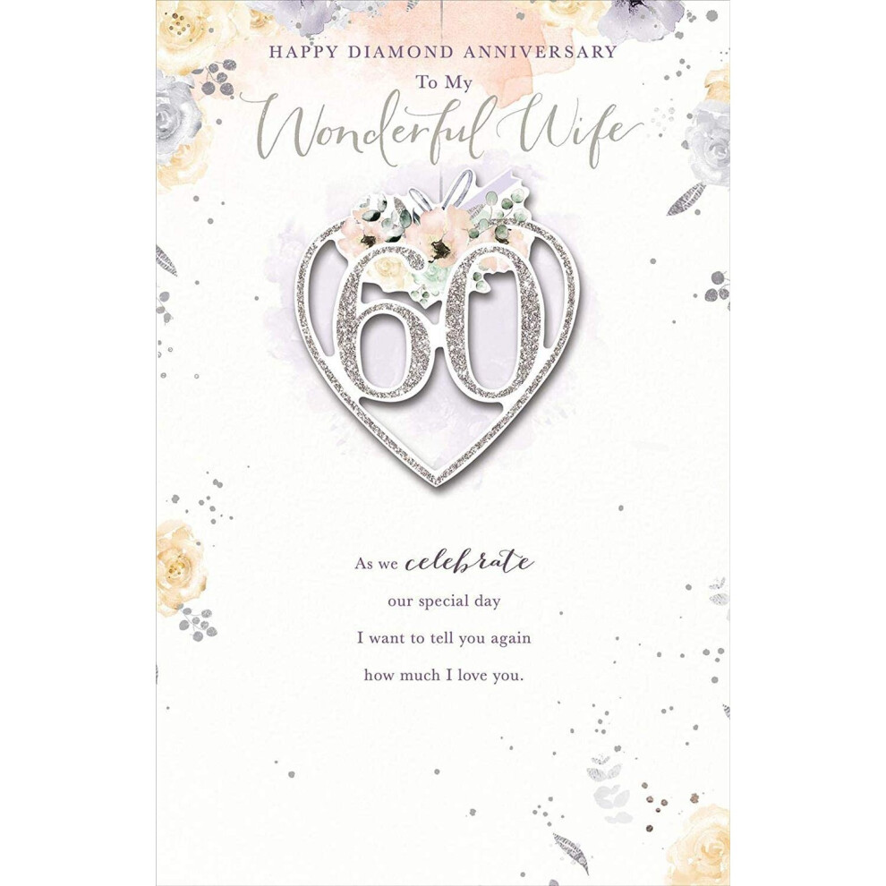 Gibson - Wife On Our 60th Diamond Anniversary - Large Exquisite Card
